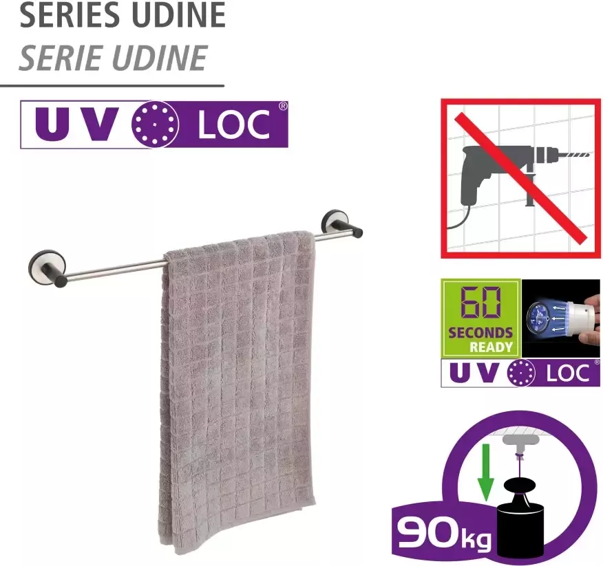 Wenko Handdoekstang UV-Loc Udine bevestigen zonder boren - Foto 7