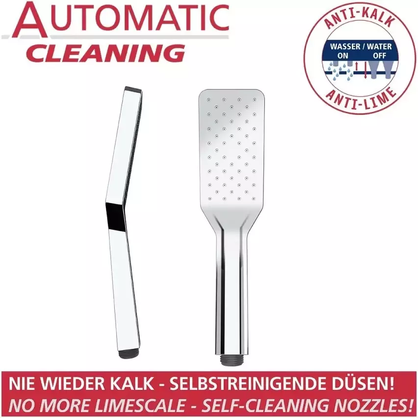 Wenko Handsproeier Automatic Cleaning Douchekop Automatic Cleaning chroom 5 8x 23 5 cm
