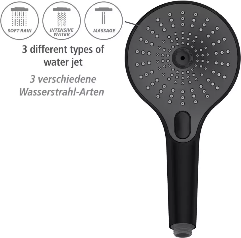 Wenko Handsproeier Ultimate Shower Zwart grijs Ø 13 cm (1-delig) - Foto 6