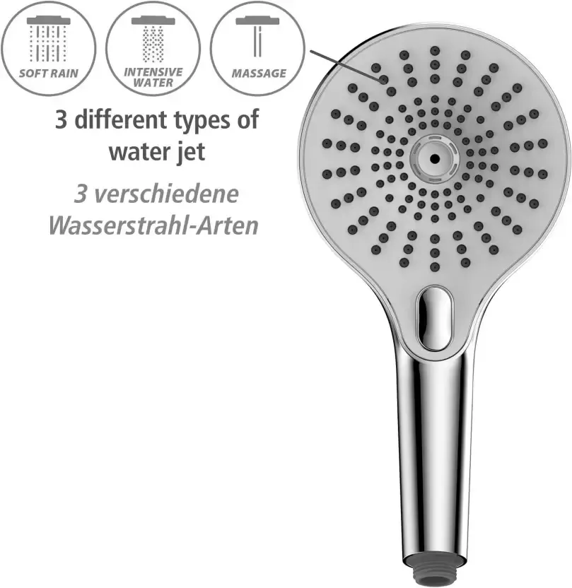 Wenko Handsproeier Ultimate Shower Chroom Wit Ø 13 cm (1-delig) - Foto 4