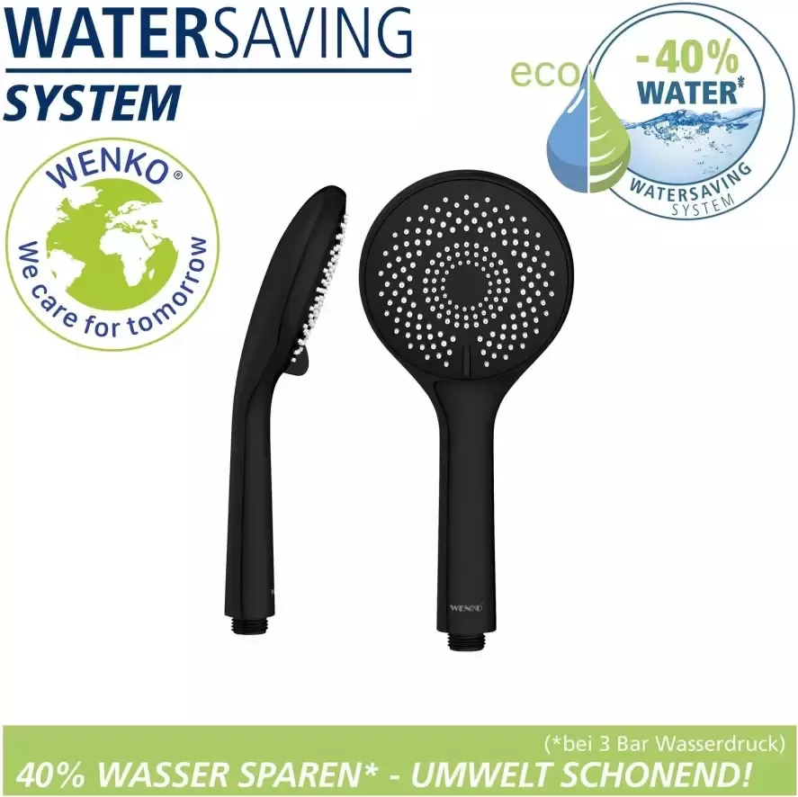 Wenko Handsproeier Watersaving Matzwart Ø 11 cm (1-delig) - Foto 2