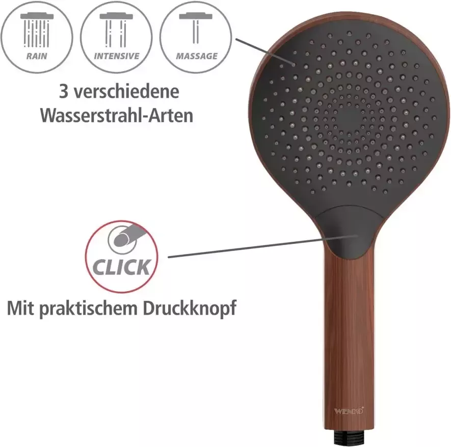 Wenko Handsproeier Watersaving Hout Ø 12 cm (1-delig) - Foto 4