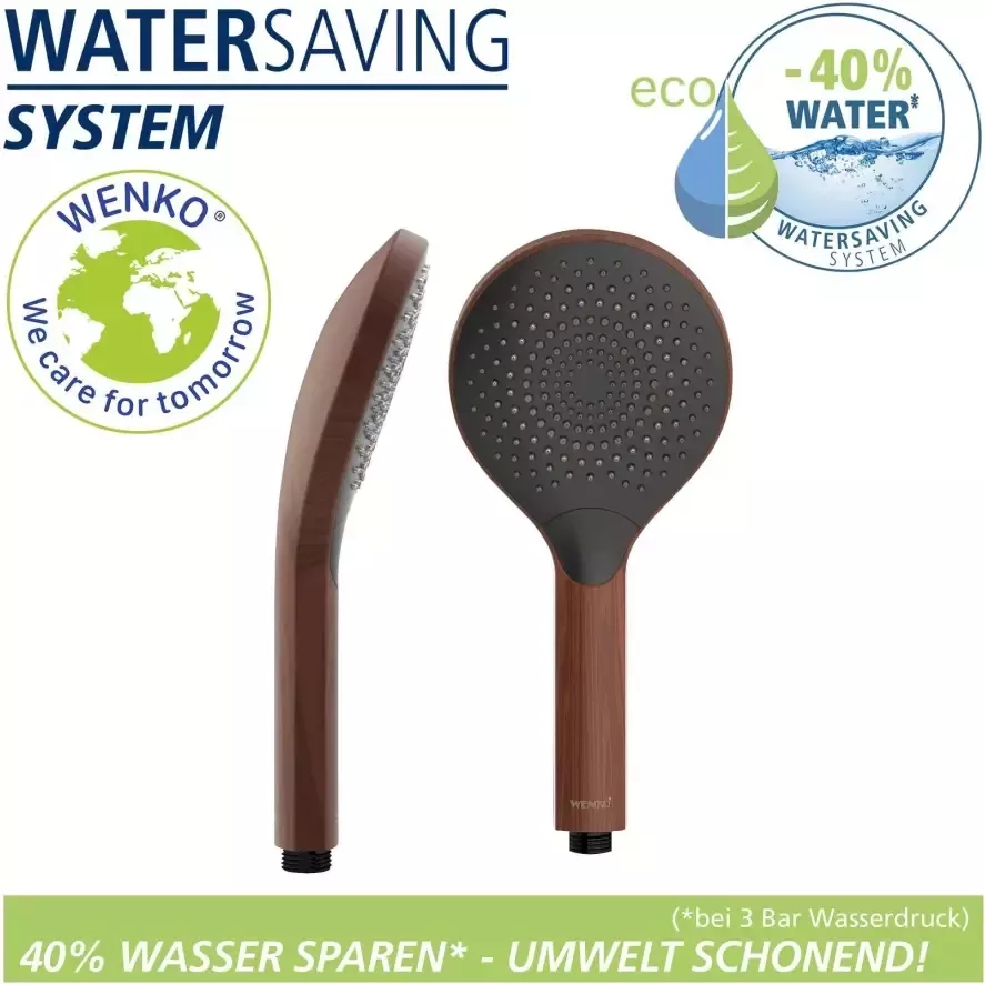 Wenko Handsproeier Watersaving Hout Ø 12 cm (1-delig) - Foto 2