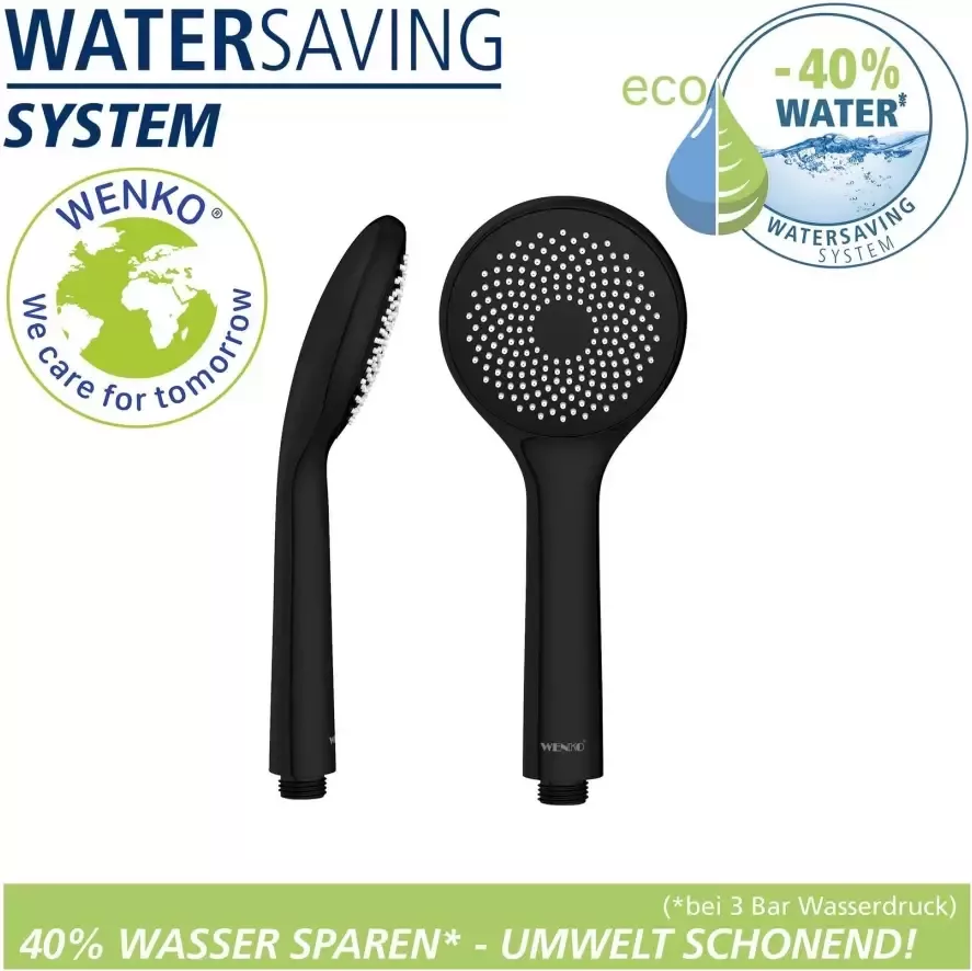 Wenko Handsproeier Watersaving Mat zwart Ø 9 5 cm (1-delig) - Foto 11