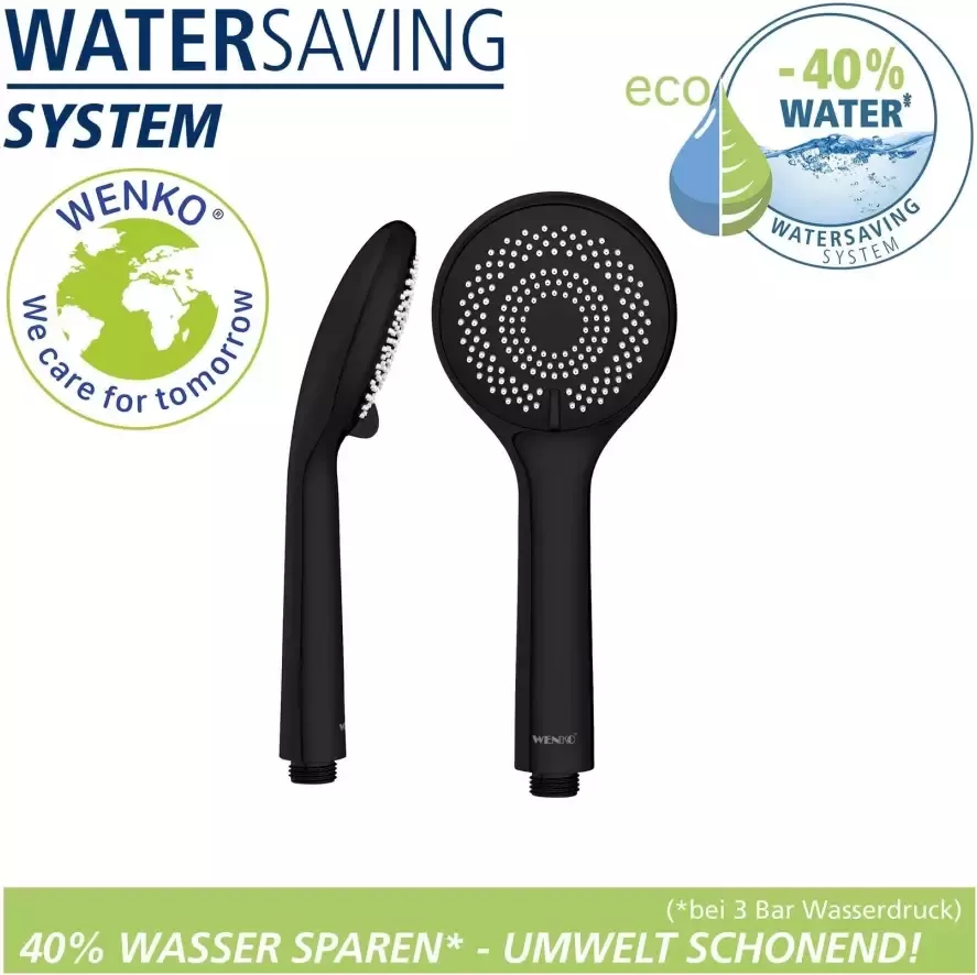 Wenko Handsproeier Watersaving Mat zwart Ø 9 5 cm (1-delig) - Foto 2