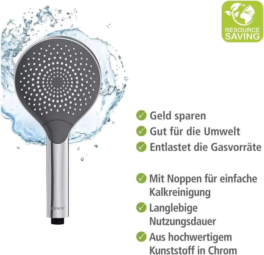 Wenko Handsproeier Watersaving Chroom Ø 12 cm (1-delig) - Foto 3