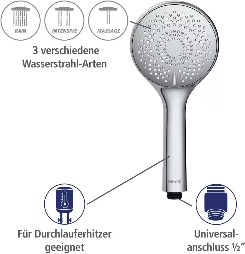 Wenko Handsproeier Watersaving systeem Douchekop Watersaving chroom diameter 11 cm - Foto 4