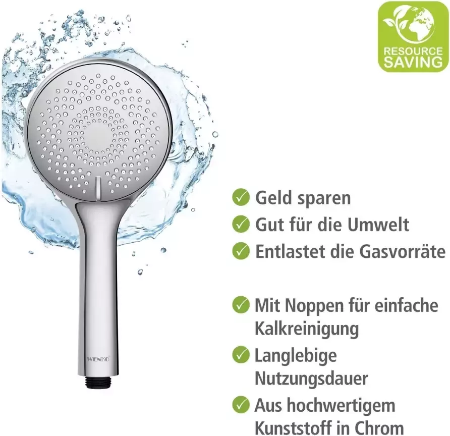 Wenko Handsproeier Watersaving systeem Douchekop Watersaving chroom diameter 11 cm - Foto 3