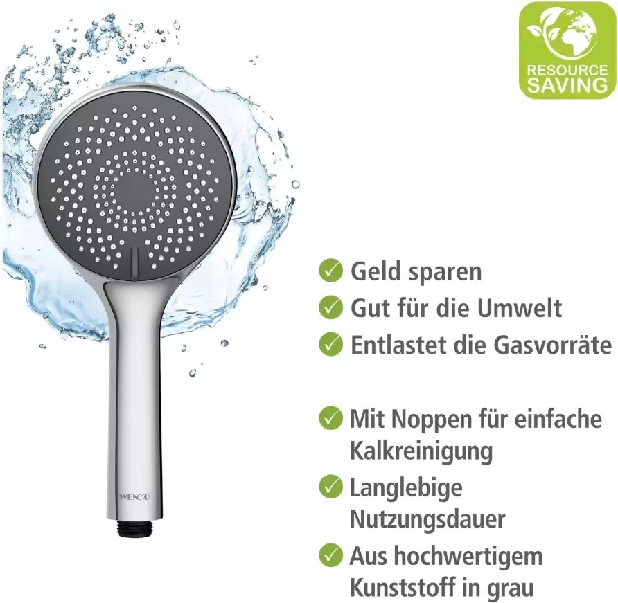 Wenko Handsproeier Watersaving systeem Douchekop Watersaving grijs diameter 11 cm - Foto 3