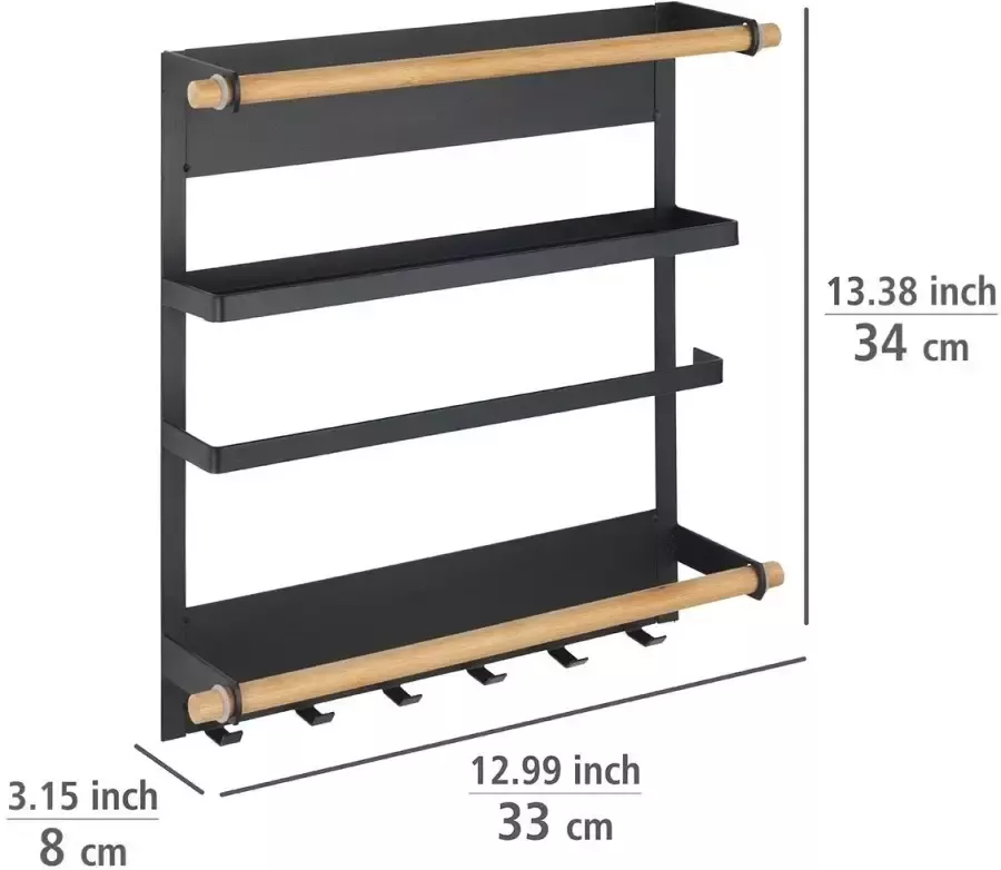 Wenko Keukenrek Model Magna magnetische rek met keukenrolhouder bevestiging zonder boren - Foto 5