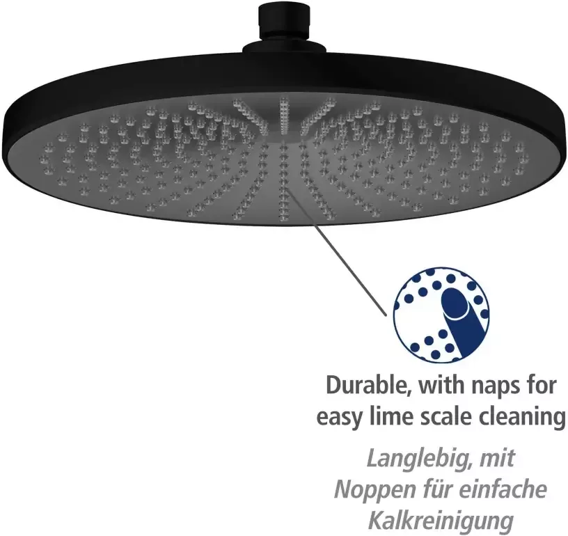 Wenko Regendouchekop Ultimate Shower Zwart grijs Ø 25 cm (1-delig) - Foto 5