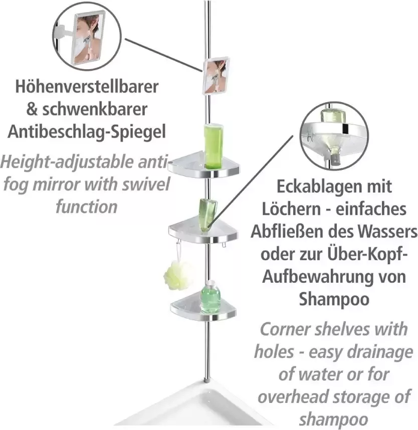 Wenko Telescooprek Premium 3 plateaus 1 spiegel - Foto 3