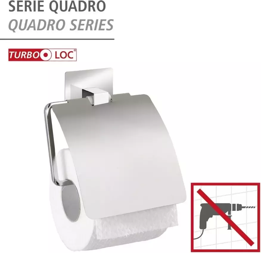 Wenko Toiletrolhouder Turbo-Loc Quadro (1 stuk) - Foto 3