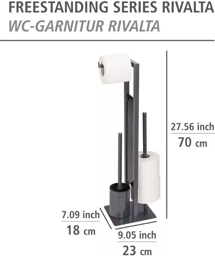 Wenko Toiletset Rivalta grijs plaat van veiligheidsglas - Foto 3