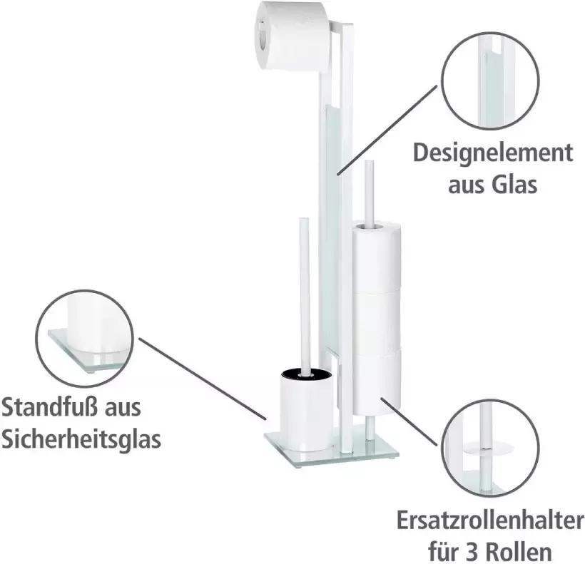 Wenko Toiletset Rivalta geïntegreerde toiletrolhouder en toiletborstelhouder - Foto 3
