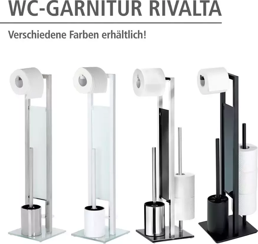 Wenko Toiletset Rivalta geïntegreerde toiletrolhouder en toiletborstelhouder - Foto 2