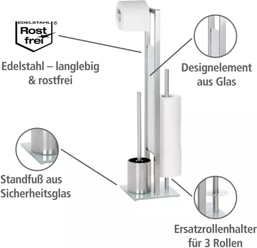 Wenko Toiletset Rivalta geïntegreerde toiletrolhouder en toiletborstelhouder - Foto 3