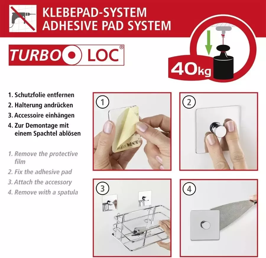 Wenko Toiletset Turbo-Loc Quadro (1 stuk) - Foto 1