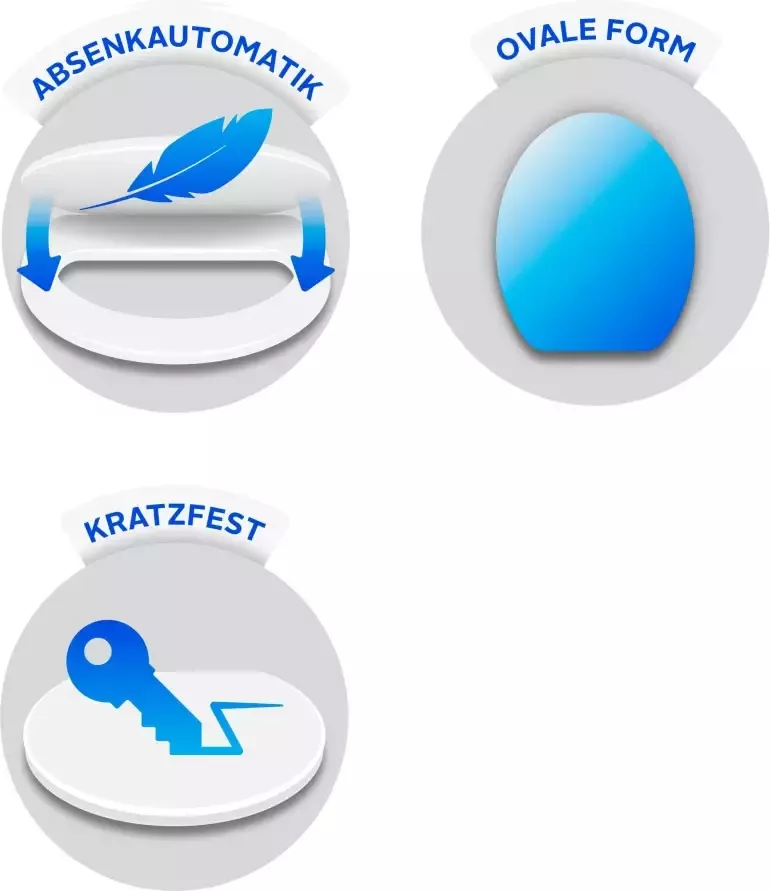 Wenko Toiletzitting Vorno met soft-closemechanisme snelbevestiging van stevige duroplast (1 stuk)