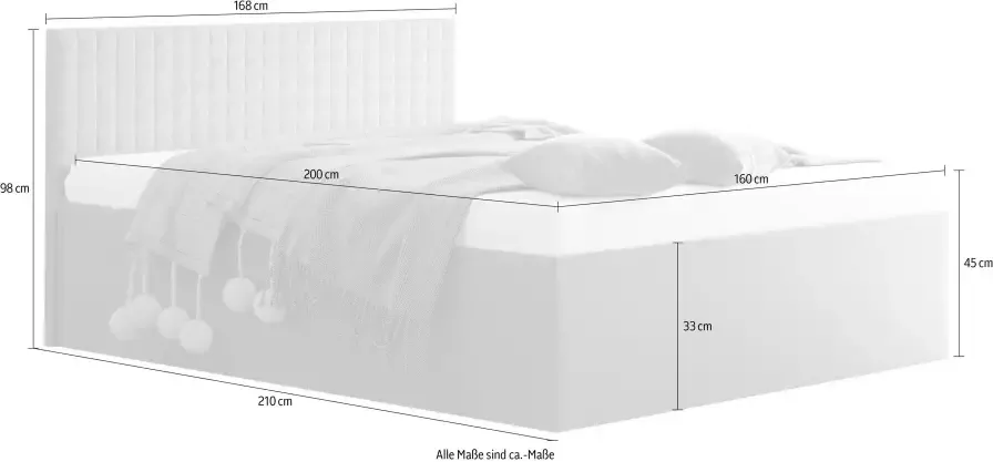 Westfalia Polsterbetten Gestoffeerd bed met bedkist bij uitvoering met matras - Foto 2