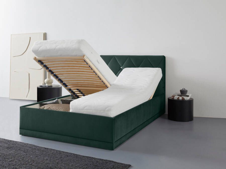 Westfalia Polsterbetten Gestoffeerd bed ADAMAS ook met bedlade knoopdetails met stras - Foto 3