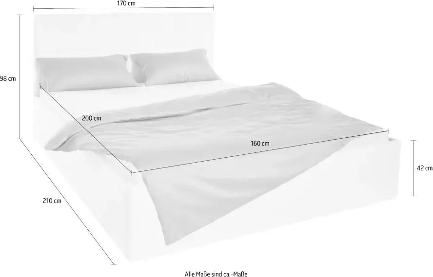 Westfalia Polsterbetten Bekleed ledikant met bedkist bij uitvoering met matras