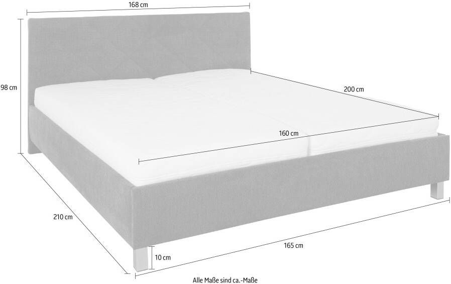 Westfalia Polsterbetten Gestoffeerd bed Padua met ruitvormig quiltwerk keuze uit 3 verschillende typen matrassen - Foto 5