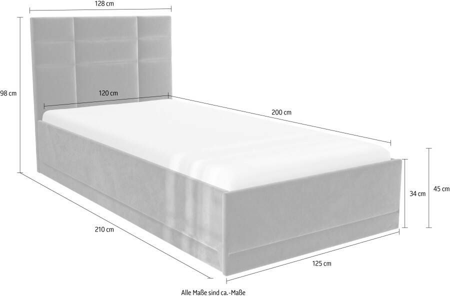 Westfalia Polsterbetten Gestoffeerd bed Praag keuze uit 3 matrastypes met of zonder bedlade - Foto 5