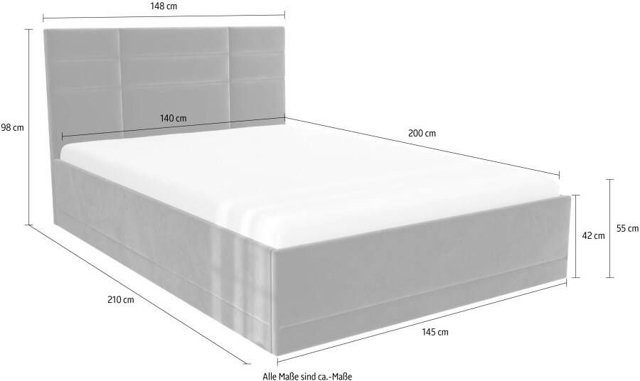 Westfalia Polsterbetten Gestoffeerd bed Praag keuze uit 3 matrastypes met of zonder bedlade - Foto 5