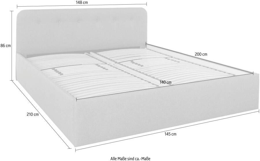 Westfalia Polsterbetten Gestoffeerd bed Rostock ook verkrijgbaar met extra opbergruimte en verstelbare hoofdsteunen - Foto 6