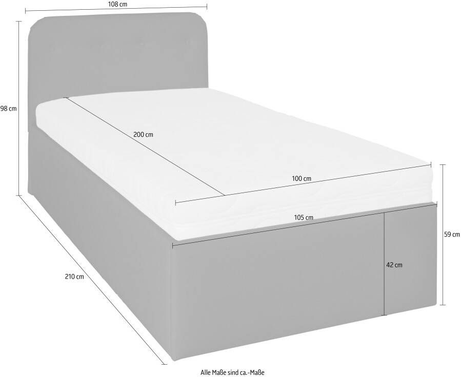 Westfalia Polsterbetten Gestoffeerd bed Rostock ook verkrijgbaar met extra opbergruimte en verstelbare hoofdsteunen - Foto 4