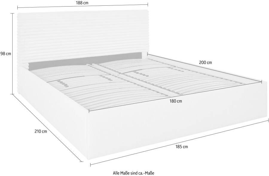 Westfalia Polsterbetten Gestoffeerd bed VITA ook verkrijgbaar met extra opbergruimte inclusief verstelbare hoofdsteunen - Foto 2