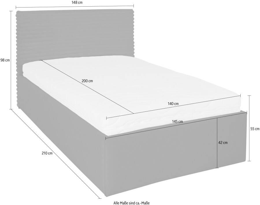 Westfalia Polsterbetten Gestoffeerd bed VITA ook verkrijgbaar met extra opbergruimte inclusief verstelbare hoofdsteunen - Foto 4