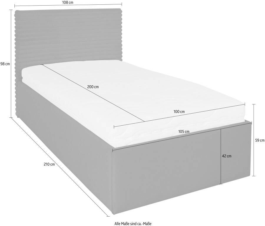 Westfalia Polsterbetten Gestoffeerd bed VITA ook verkrijgbaar met extra opbergruimte inclusief verstelbare hoofdsteunen - Foto 3