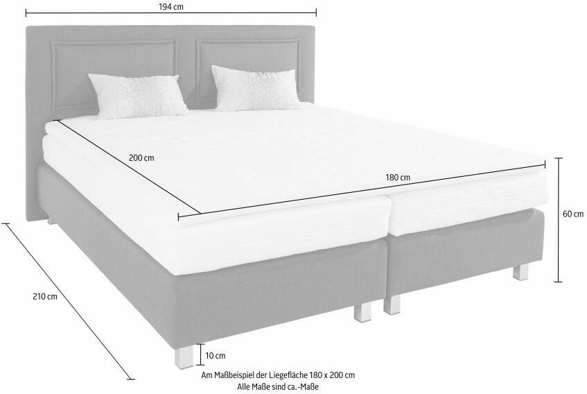 Westfalia Polsterbetten Boxspring incl. topmatras van koudschuim en sierkussen - Foto 5