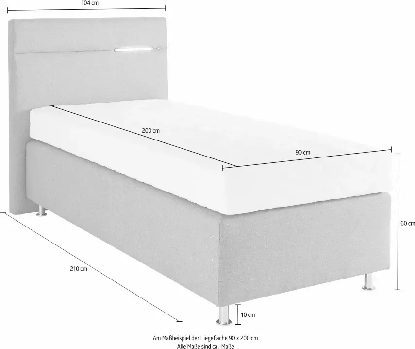 Westfalia Polsterbetten Boxspring naar keuze met ledverlichting