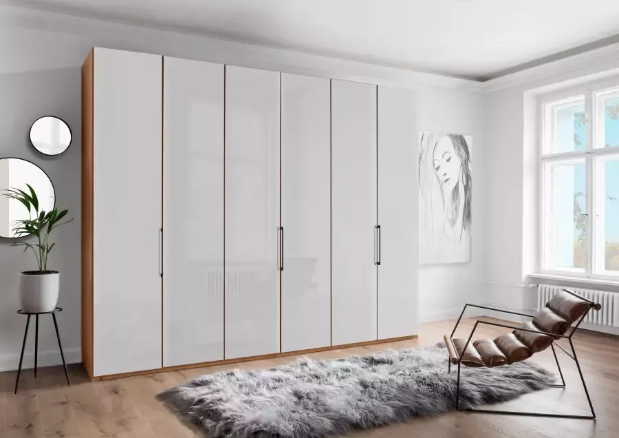 WIEMANN Draaideurkast Monaco Kledingkast Kast Linnenkast met elegant glazen front met chic glazen front en hoogwaardig beslag inclusief deurdemping - Foto 8