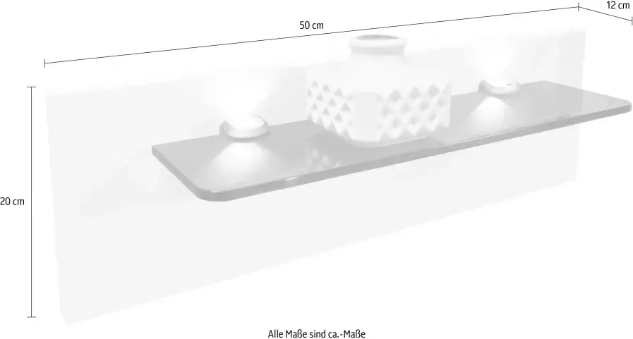 BBright B Bright Nachtkast paneel met glas en verlichting Bienne 50 x 20 x 12 cm alpine wit - Foto 2