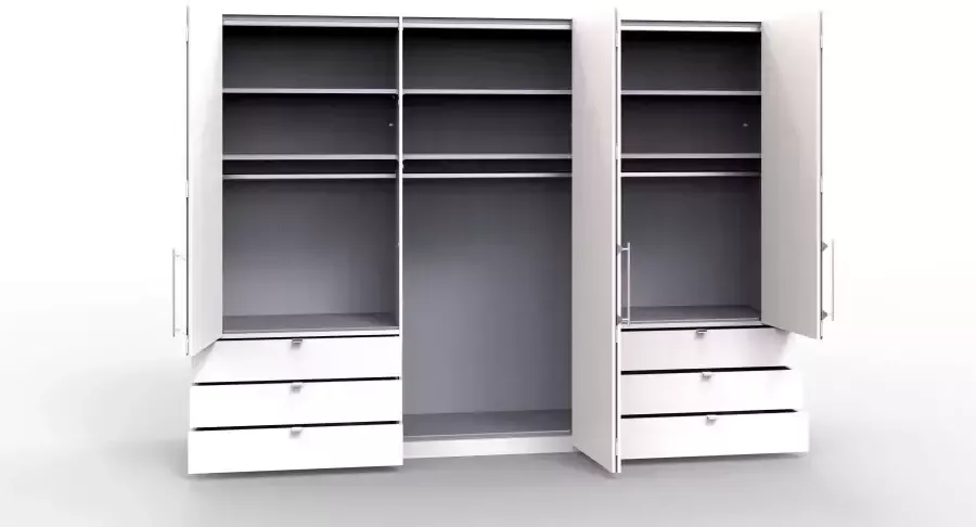 WIEMANN Vouwdeurkast Loft Kledingkast Kast Linnenkast met glazen front robuuste glazen fronten nauwelijks hoorbare deuren met panorama-opening - Foto 6