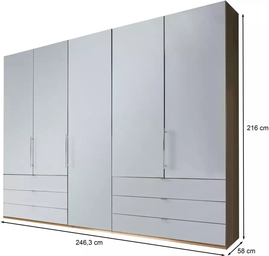 WIEMANN Vouwdeurkast Loft Kledingkast Kast Linnenkast met glazen front robuuste glazen fronten nauwelijks hoorbare deuren met panorama-opening