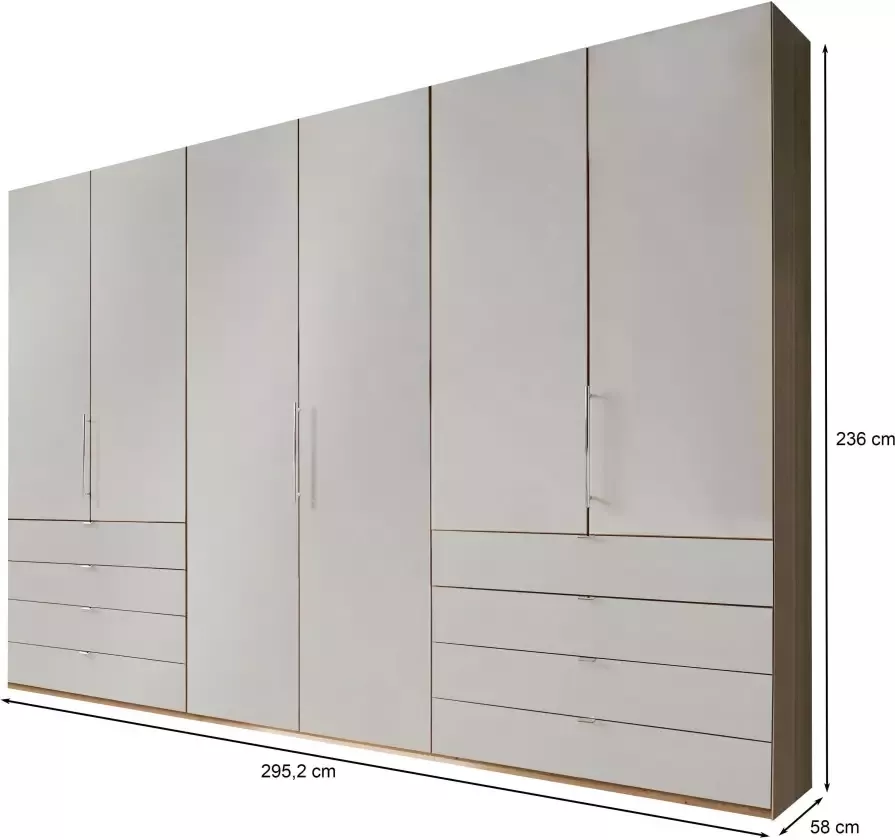 WIEMANN Vouwdeurkast Loft Kledingkast Kast Linnenkast met glazen front