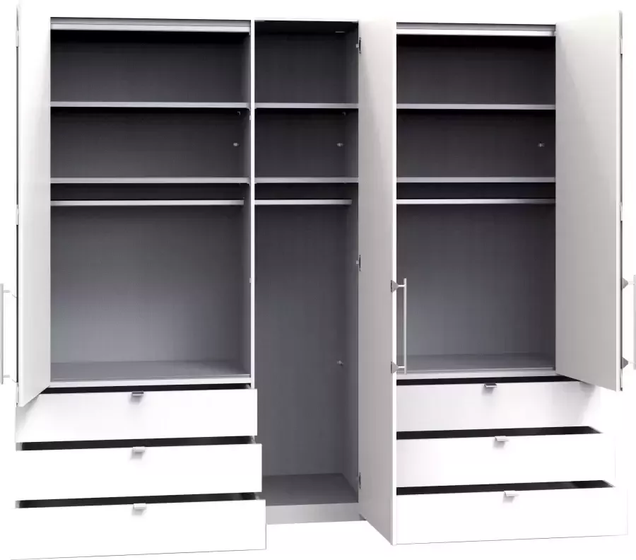 WIEMANN Vouwdeurkast Loft Kledingkast Kast Linnenkast met glazen front robuuste glazen fronten nauwelijks hoorbare deuren met panorama-opening - Foto 2