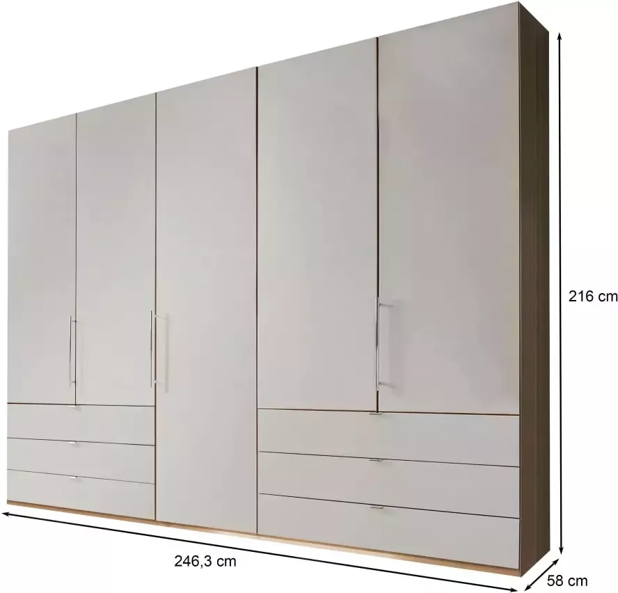 WIEMANN Vouwdeurkast Loft Kledingkast Kast Linnenkast met glazen front robuuste glazen fronten nauwelijks hoorbare deuren met panorama-opening