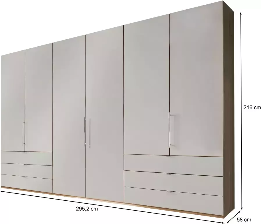 WIEMANN Vouwdeurkast Loft Kledingkast Kast Linnenkast met glazen front robuuste glazen fronten nauwelijks hoorbare deuren met panorama-opening