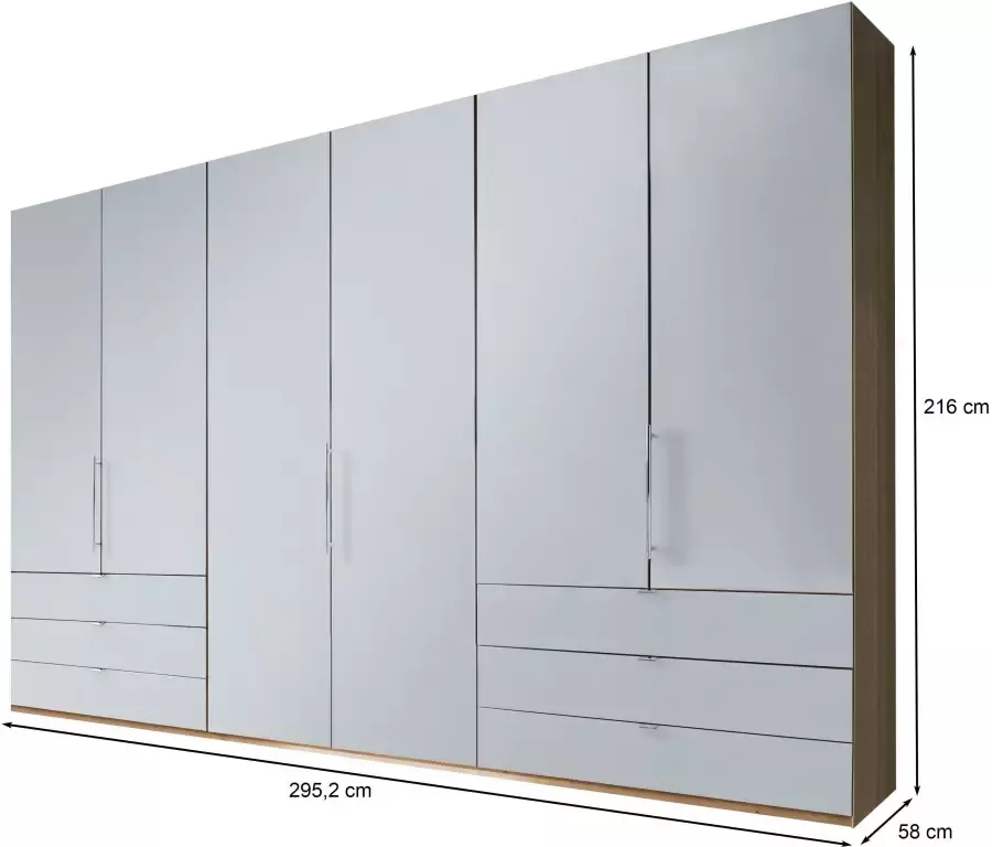 WIEMANN Vouwdeurkast Loft Kledingkast Kast Linnenkast met glazen front robuuste glazen fronten nauwelijks hoorbare deuren met panorama-opening