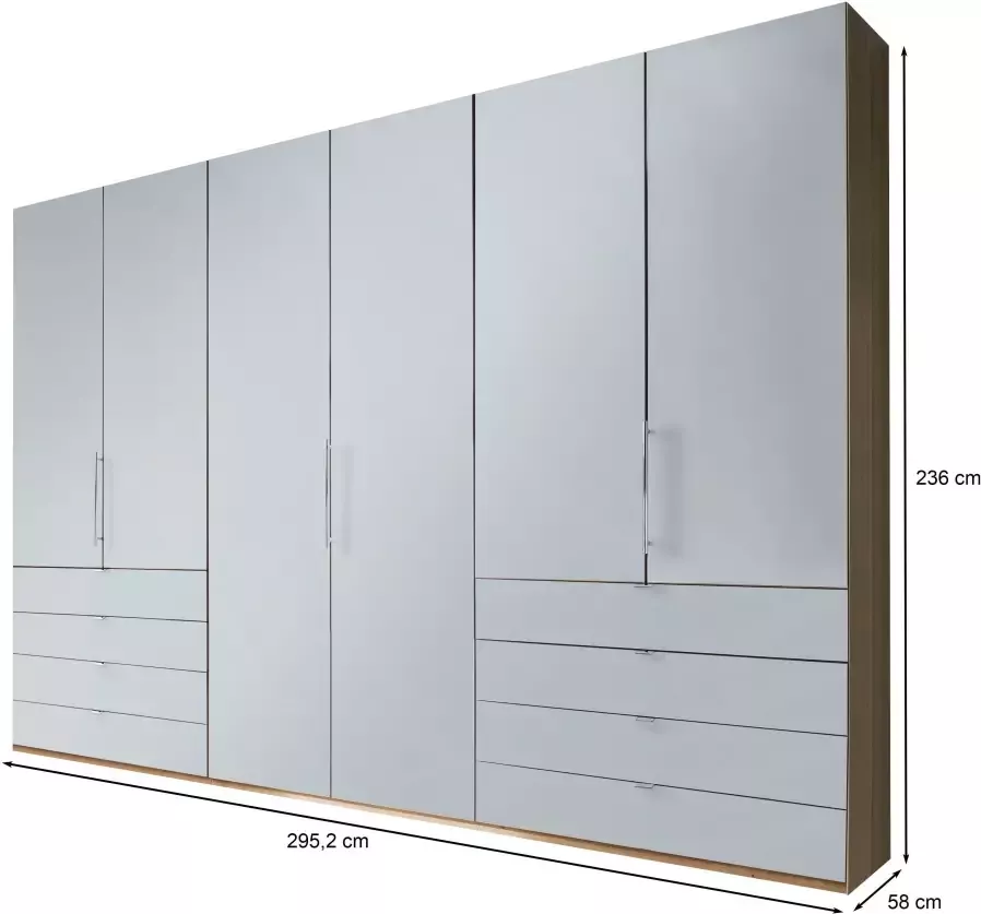 WIEMANN Vouwdeurkast Loft Kledingkast Kast Linnenkast met glazen front