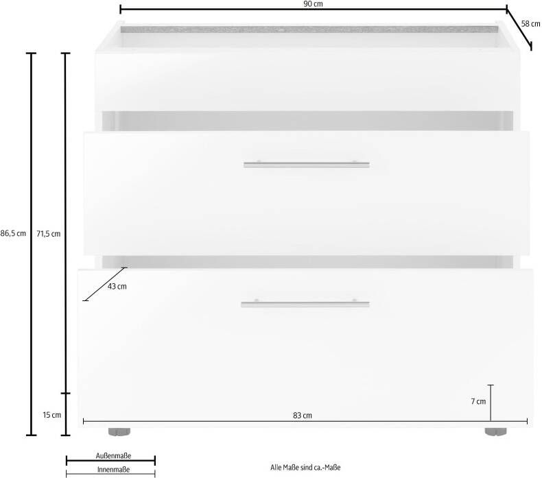 Wiho Küchen Ombouwkast voor fornuis Ela 90 cm breed met soft-closefunctie - Foto 4