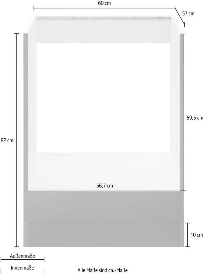 Wiho Küchen Ombouwkast voor oven Cali 60 cm breed zonder werkblad - Foto 3