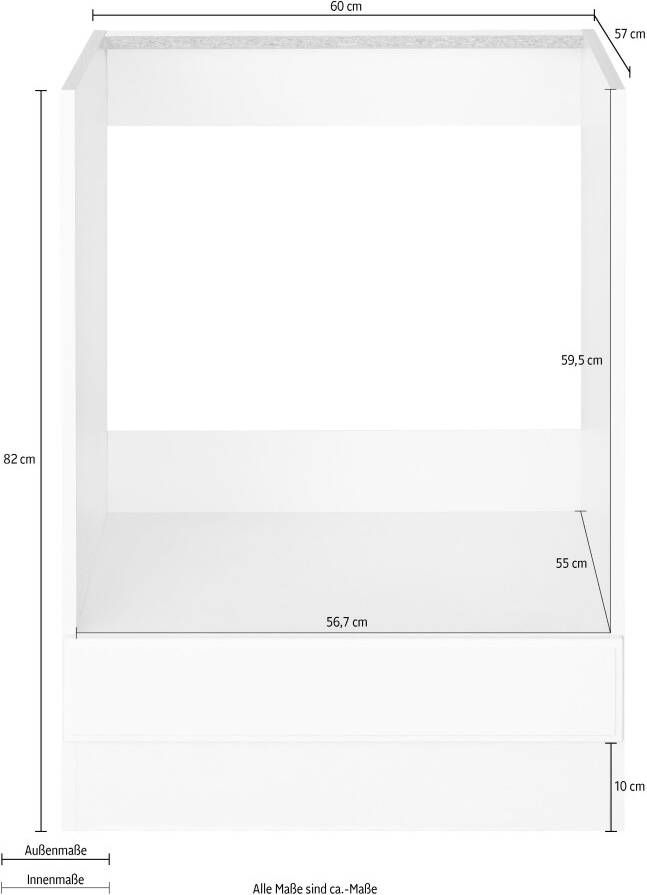 Wiho Küchen Ombouwkast voor oven Erla 60 cm breed met paneelfront zonder werkblad - Foto 2