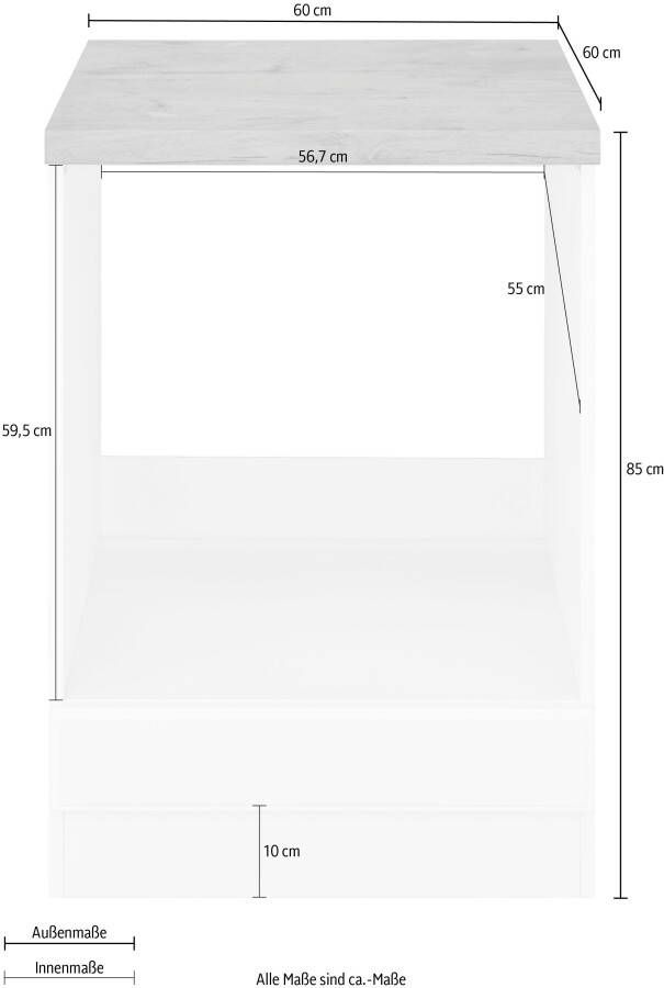 Wiho Küchen Ombouwkast voor oven Erla 60 cm breed met vakkenfront - Foto 2